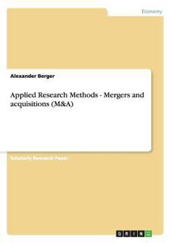 Paperback Applied Research Methods - Mergers and acquisitions (M&A) Book