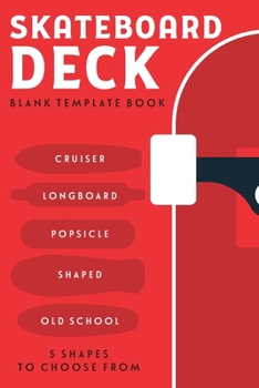 Skateboard deck blank template book (6x9"): Small handbook For drawing and creating your own Skateboard designs