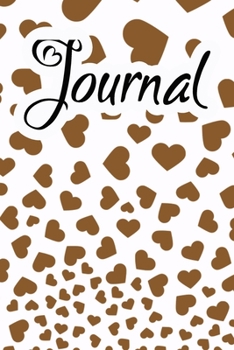 Paperback Journal: Brown Falling Hearts With White Background Journal for women to write in Book