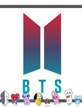 BTS WINGS With Bt21 School Composition Notebook for ARMYs: Gradient Cartoon Wide-Ruled Lined Paper Journal  for Grade-school Students and Fans
