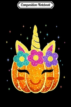 Composition Notebook: Cute Pumpkin Unicorn Flower Autumn Fall Thanksgiving  Journal/Notebook Blank Lined Ruled 6x9 100 Pages