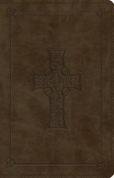 Paperback ESV Large Print Thinline Reference Bible (Trutone, Olive, Celtic Cross Design) [Large Print] Book