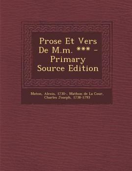 Paperback Prose Et Vers De M.m. *** [French] Book