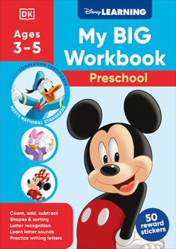Paperback Disney Learning Big Workbook Preschool: Math & English Workbook for Kids Aged 3-5, Curriculum-Based Book