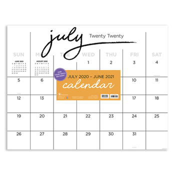 Office Product Cal 2021- Bw Script Academic Year Desk Pad Book