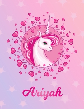 Ariyah: Unicorn Large Blank Primary Handwriting Learn to Write Practice Paper for  Girls | Creative Pink Purple Magical Horse Personalized Letter A ... Learning | Use Imagination to Create Tales