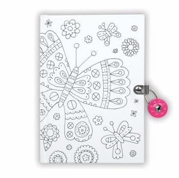 Diary Butterfly Color-In Locked Diary Book