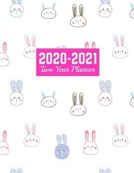 2020-2021 Two Year Planner: Cute Calendar Year Vision Planner (January 2020 - December 2021) - Monthly and Weekly Schedule Organizer and Journal Art Cover 00023189