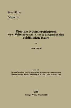 Paperback Über die Normalprojektionen von Vektorsystemen im n-dimensionalen euklidischen Raum [German] Book