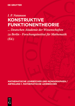 Hardcover Konstruktive Funktionentheorie [German] Book