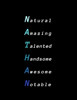 Nathan: Inspiring composition notebook gift for boy, son or man | Name personalized present | Elegant wide ruled paper | Standard size perfect for school, college or university