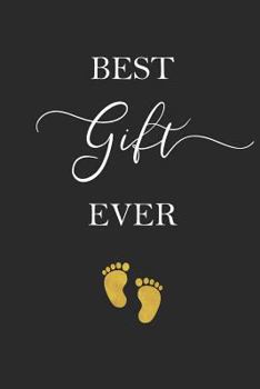 Pregnancy Journal: Lined Notebook, 120 pages, 6”x9”, black and white design with gold sparkle baby footprint, Journal for Women (Journals to write in)