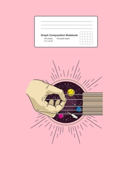 Graph Composition Notebook: Guitar Sound Space Planets Funny Galaxy Music Guitarist Gift -  Pink Math, Physics, Science Exercise Book - 5x5 Graph ... Teens, Boys, Girls - 7.5"x9.75" 100 pages