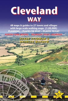 Paperback Cleveland Way: British Walking Guide: Helmsley-Filey-Helmsley - 48 Large-Scale Walking Maps (1:20,000) & Guides to 27 Towns & Village Book