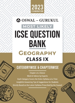 Paperback Oswal - Gurukul Geography Most Likely Question Bank: ICSE Class 9 For 2023 Exam Book