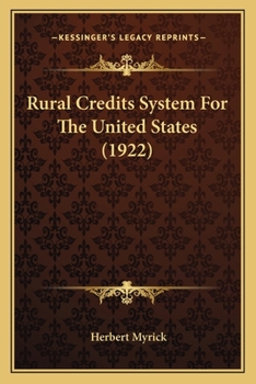 Paperback Rural Credits System For The United States (1922) Book