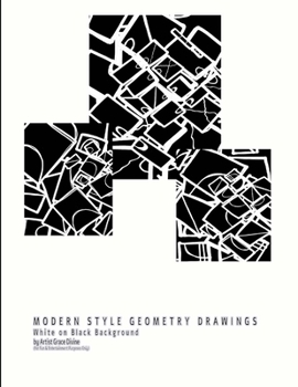 Paperback MODERN STYLE GEOMETRY DRAWINGS White on Black Background by Artist Grace Divine Book