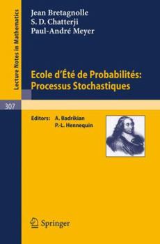 Paperback Ecole d'Ete de Probabilites: Processus Stochastiques [French] Book