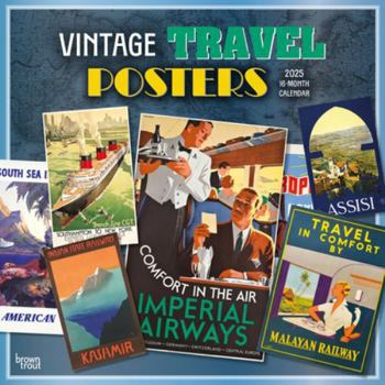 Calendar Vintage Travel Posters 2025 12 X 24 Inch Monthly Square Wall Calendar Plastic-Free Book