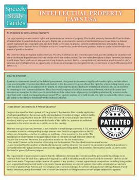 Paperback Intellectual Property Laws USA (Speedy Study Guide) Book