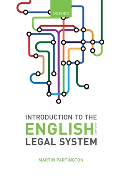 Paperback Introduction to the English Legal System 2018-19 Book