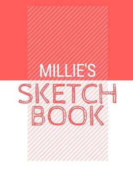 Paperback Millie's Sketchbook: Personalized red sketchbook with name: 120 Pages Book