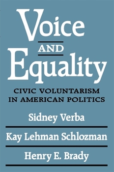 Paperback Voice and Equality: Civic Voluntarism in American Politics Book