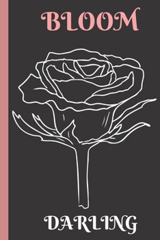 Bloom Darling: 6"x9" - Black, White & Coffee Pink 'Bloom Darling' Notebook (Chuggy)