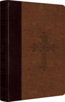 Imitation Leather Large Print Compact Bible-ESV-Vintage Cross Design [Large Print] Book