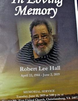 Paperback Robert Hall Funeral June 2019 Book