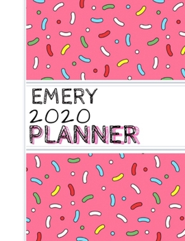 Paperback Emery: : 2020 Personalized Planner: One page per week: Pink sprinkle design Book