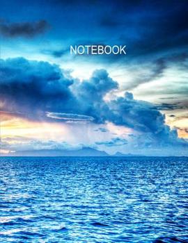 Paperback Notebook. Blue Sky And Ocean Cover. Composition Notebook. College Ruled. 8.5 x 11. 120 Pages. Book