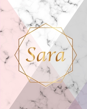 Sara: Gift Luxury Marble Glossy Pink Purple Faux Gold Print Softcover Notebook Journal (Marble Notebooks)