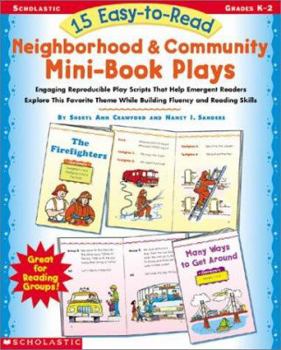 Paperback 15 Easy-To-Read Neighbrohood and Community Mini-Book Plays Book