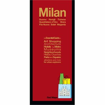 Map Red Map Milan City Travel Guide Book