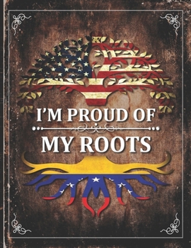 Im Proud of My Roots: Vintage Venezuela and American Flag Personalized Gift for Coworker Friend  Undated Planner Daily Weekly Monthly Calendar Organizer Journal