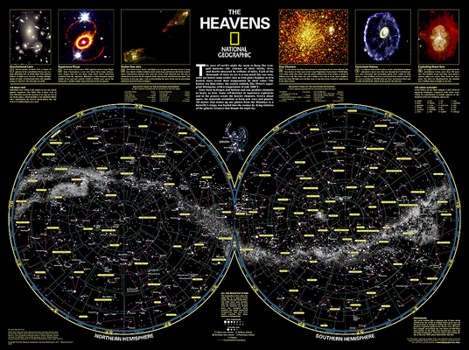 Map National Geographic Heavens Wall Map - Laminated (30.5 X 22.75 In) Book