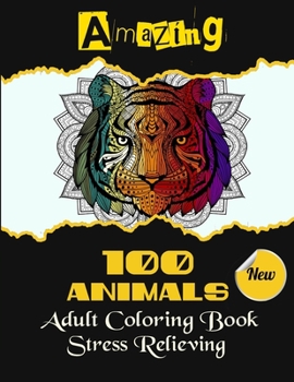 Paperback 100 Animals Adult Coloring Book
