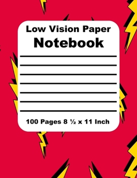 Low Vision Paper Notebook: Bold Lined Paper for the Vision Impaired - Thick Black Line on White Paper - 3/4 Inch Line Spacing - 14 Lines per Page - 8.5 x 11 - Visually Impaired Aid for Writing & Note 