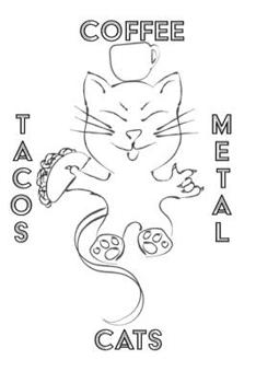 Paperback Cats Coffee Tacos Metal - Blank Lined Notebook: Cats Coffee Tacos Metal Book