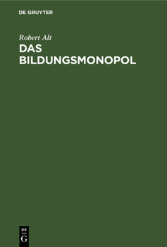 Hardcover Das Bildungsmonopol [German] Book