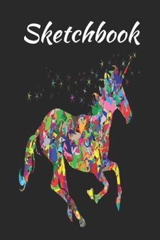 Sketch book: Cute Unicorn Kawaii Sketchbook for Girls Blank Paper for Drawing, Doodling or Learning to Draw, Sketch Books For Kids [120 pages | dotted paper | 6 x 9 inch | Soft Cover]