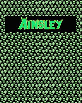 Paperback 120 Page Handwriting Practice Book with Green Alien Cover Ainsley: Primary Grades Handwriting Book