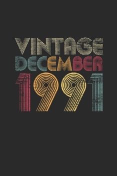 Vintage December 1991: Small Lined Notebook – 28 years old Birthday Gift or 28th Anniversary Gift Idea