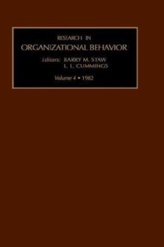 Hardcover Research in Organizational Behavior: Vol 4 Book