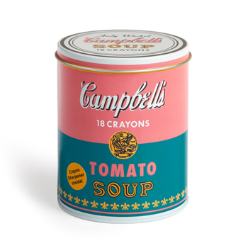 Paperback Andy Warhol Soup Can Crayons + Sharpener Book