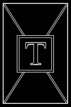T: Personalized Dot Grid Bullet BUJO Notebook Journal Modern Sleek Black White Minimalist Initial Monogram Letter T - Many Usage Handy Travel Size For Boys MenTeens