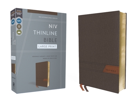 Paperback Niv, Thinline Bible, Large Print, Cloth Flexcover, Gray, Red Letter, Comfort Print Book