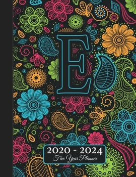 Five Year Planner: Monogram E Voodoo Style Binding I Your Initials Motivational Bullet Planner I 5 Years Appointments, Family Events, Log Book Business I Agenda & Schedule Journal I Christmas Gift