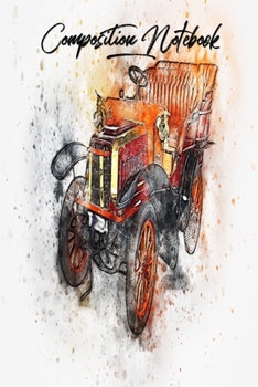 Paperback Composition Notebook: College Ruled 6" x 9" Retro Car Writing Notes Journal, Office, Kids, School and college student. Book